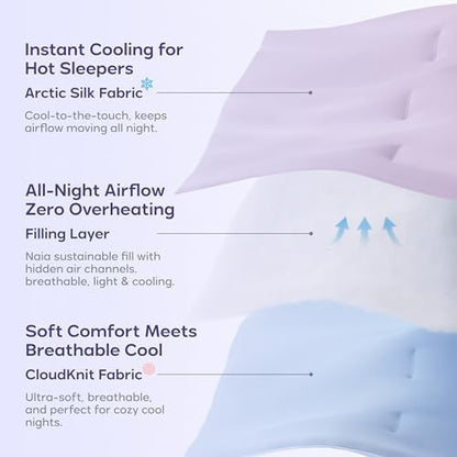Mellow Cloud Cold Cooling Comforter for Hot Sleepers, Built-in Duvet