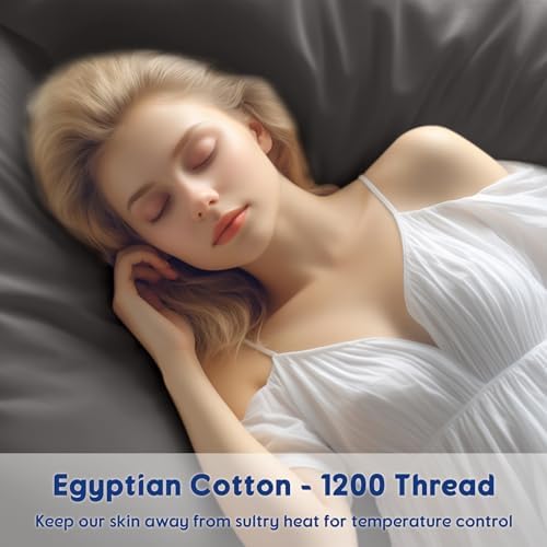 SONORO KATE 100% Egyptian Cotton Sheets,1200 Series,Queen Size