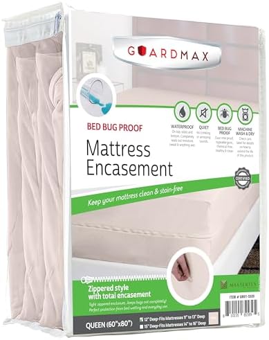Guardmax Queen Mattress Protector Zippered, Bed Bug Mattress Cover