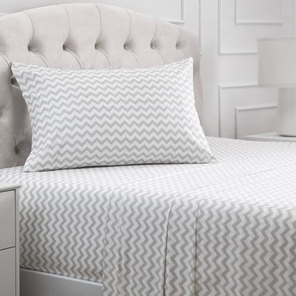 Mellanni Iconic 3-Piece, Ultra Soft Sheet Set (Twin XL, Chevron Gray)