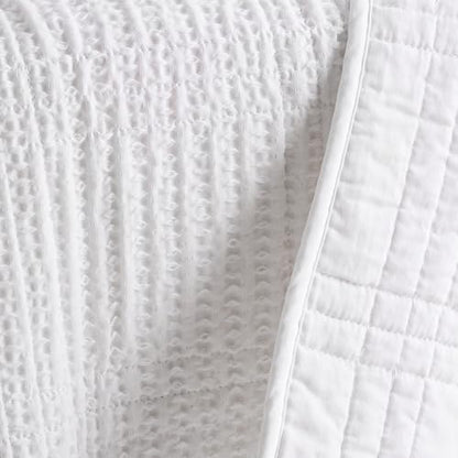 Levtex Home - Cloud Waffle - Throw - Waffle Textured - Bright White - Throw (50x60in.) - Cotton