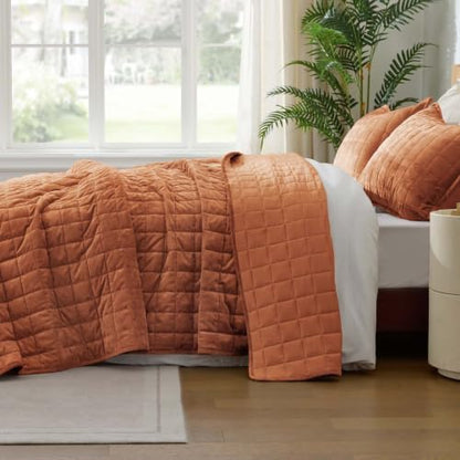 BEDELITE Velvet Quilt Set Queen Size, Luxury Velvet Comforter Bedding