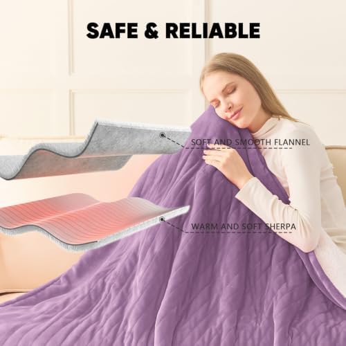 greenoak Heated Blanket Electric Throw Heating 50"X60",Gifts for Women