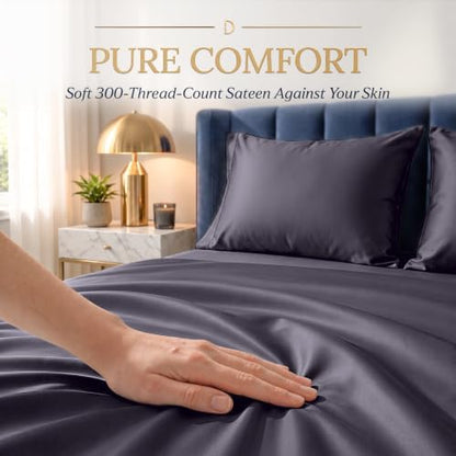 DECOLURE 100% Viscose Derived from Bamboo Sheets Full Size | 4 Pc Bed Set