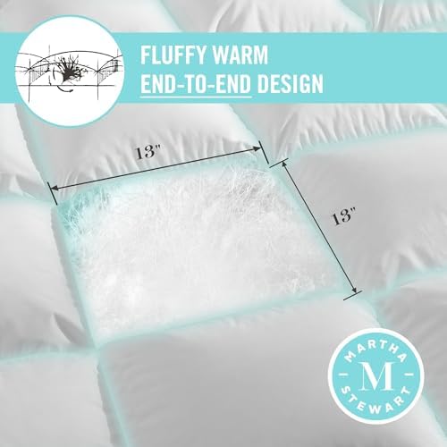 Martha Stewart Luxury White Goose Feathers Down Fiber Comforter Queen Size