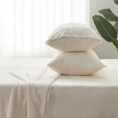 BEDELITE Flannel Sheets Twin XL Size, White, 3 Pieces