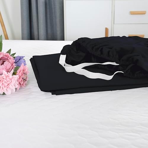 Elegant Comfort 1500 Premium Hotel Quality 18-24 Inches Deep - Extra Deep Pocket Single Fitted Sheet for High Mattress, Luxury and Softest, Smart Pocket - Wrinkle Free, King, Black