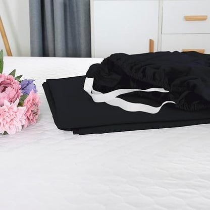 Elegant Comfort 1500 Premium Hotel Quality 18-24 Inches Deep - Extra Deep Pocket Single Fitted Sheet for High Mattress, Luxury and Softest, Smart Pocket - Wrinkle Free, King, Black