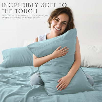 100% Organic Linen Sheets Full Size Bed Sheets for Hot Sleepers
