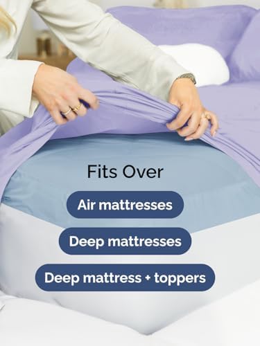 CGK Linens Extra Deep Queen Fitted Sheet - Fitted Sheet Only - Lavender