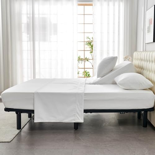 Kingnex 28-30 Split Top King Sheets Sets for Adjustable Bed White