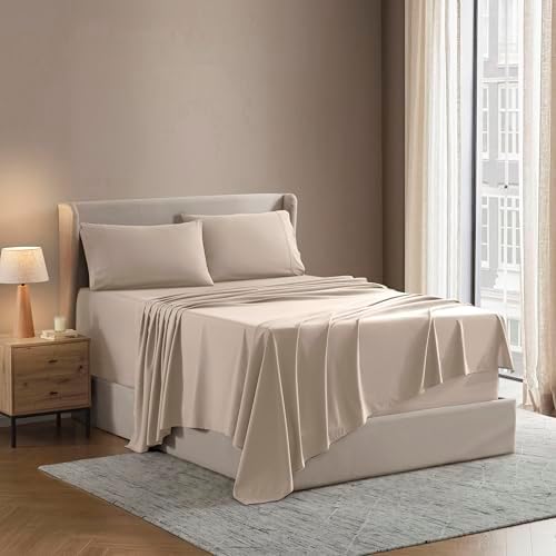 Nestl California King Sheet Set - Bed Sheets - Beige - 4-Piece Deep Pocket