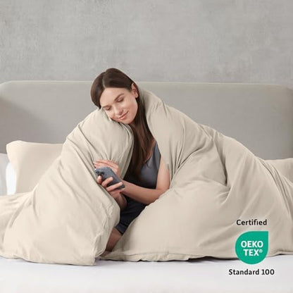 Hearth & Harbor Prewashed King Duvet Cover Set, Linen