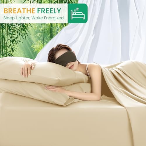 SONORO KATE 100% Viscose Derived from Bamboo_Sheets Queen Size,4PC