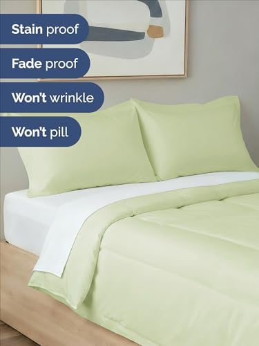 King Comforter Set - Light Sage Green All Season Bedding - 3 Piece Bed Set