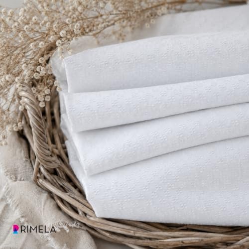White Jacquard Bed Skirt King 15" Drop, Elastic Wrap Around Bedskirt