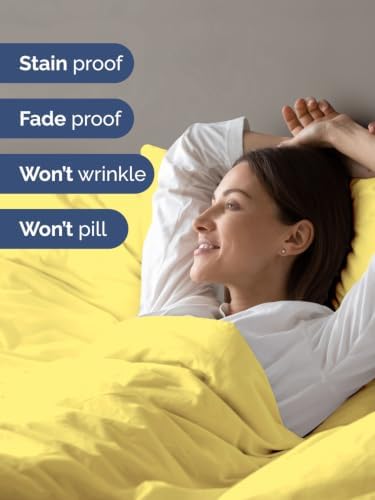 Duvet Cover King Size - Extra Soft 3 Piece with Zipper Closure - Yellow