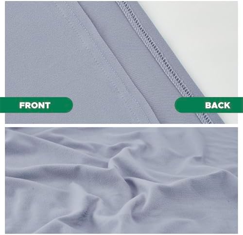 Box Spring Cover Twin Size-Silver Grey Stretch Wrap Around 4 Sided Bedskirt