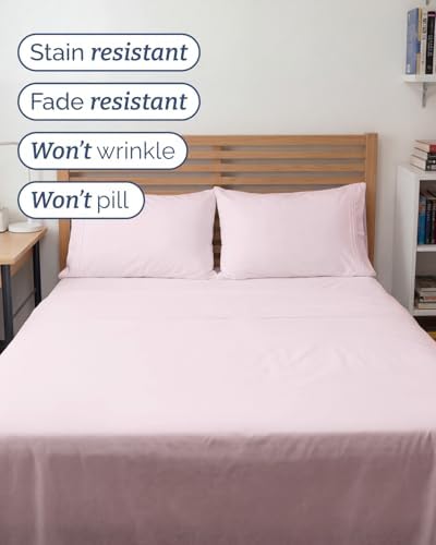 Full XL Sheets - 4 Piece Full XL Sheet Set - Soft & Cooling - Lavender Pink