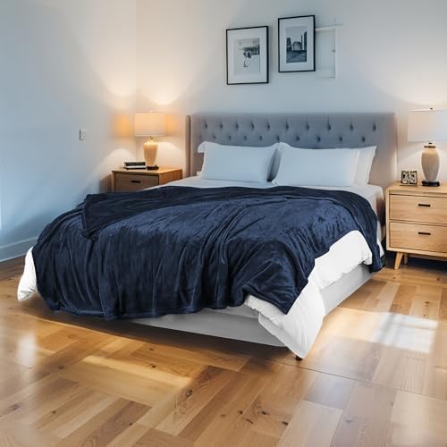 Electric Heated Blanket 50"x60" Throw Size, Dark Blue