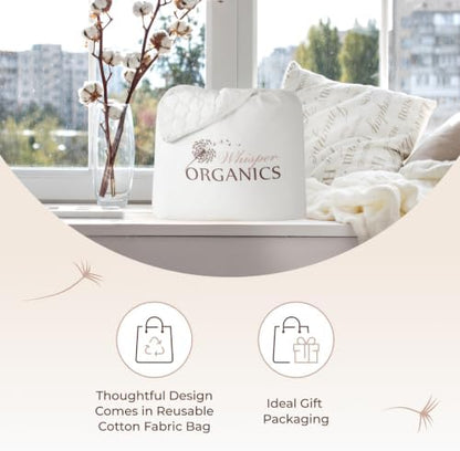 Whisper Organics 100% Cotton Organic Quilted Mattress Pad Protector