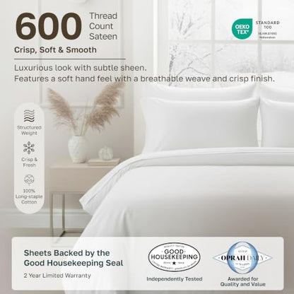 California Design Den Luxury 600 Thread Count Full Size Bed Sheets Set