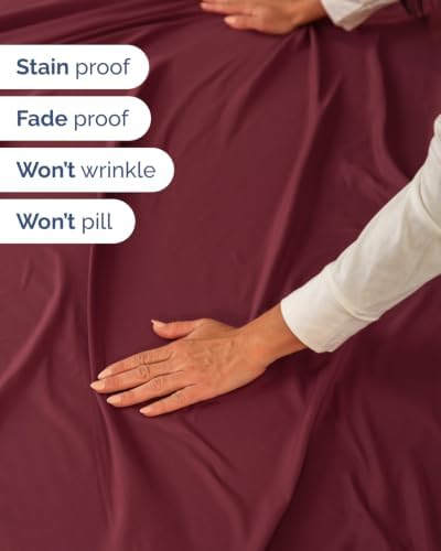 Extra Deep Flex Top Split Head King Sheet Set - 6pc Bed Sheets - Burgundy