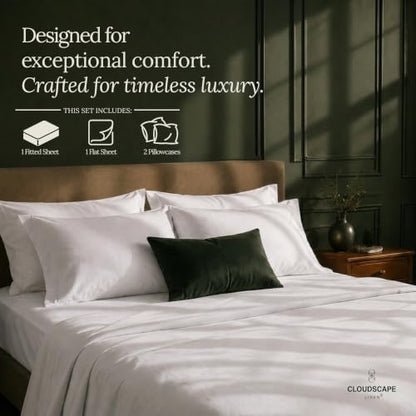 CLOUDSCAPE 600 Millennium Series White 100% Egyptian Cotton Sheet King