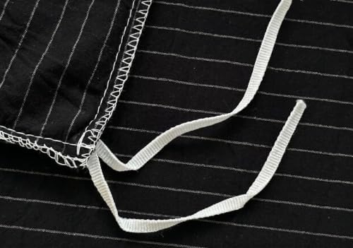PinkMemory Black Striped Duvet Cover King White Pinstripe Duvet Cover Bedding Set 100% Washed Cotton Stripes Patterned 3pcs Retro Striped Bedding with Zipper Closure Corner Ties,Soft Breathable
