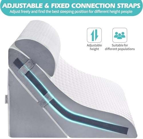 Simpledad Wedge Pillow for Sleeping, 3PCS Orthopedic Bed Wedge Pillow Set