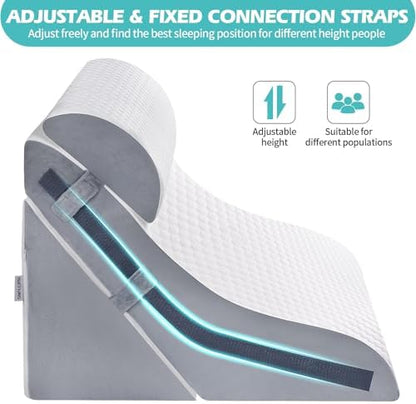 Simpledad Wedge Pillow for Sleeping, 3PCS Orthopedic Bed Wedge Pillow Set