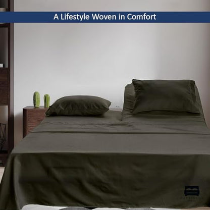 4 Piece Flex Head King Sheet Set 34" Top, 100% Egyptian Cotton, Dark Grey