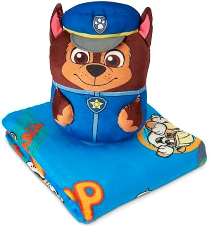 Northwest Paw Patrol Pup Time Hugger Pillow & Silk Touch Throw Blanket Set, Stuffed Animal, 50x60 inches and 11 inch Plushie