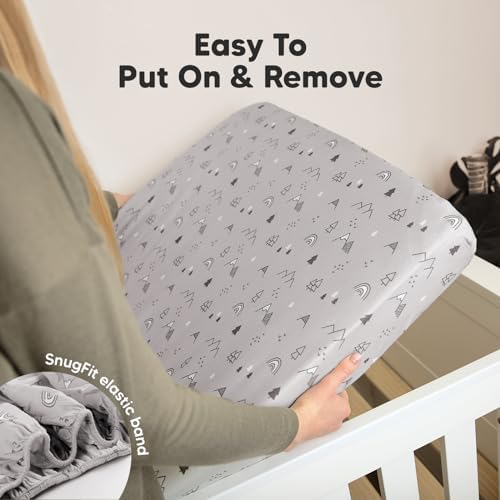 KeaBabies 2pk Organic Cotton Crib Sheets for Boys Girls 52x28, Cove