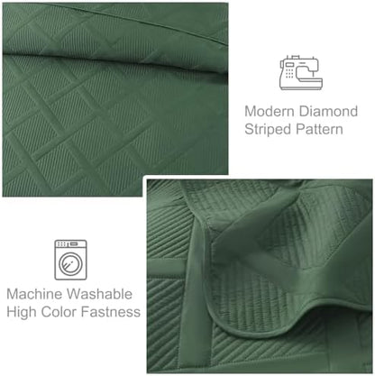 Exclusivo Mezcla 3-Piece California King Quilt Bedding Set, Olive Green
