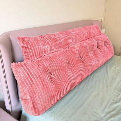 Headboard Pillow California King, Headboard Wedge Pillow with A Long Neck Roll Pillow Body Pillow, Triangle Pillow Wedge for Reading, Working, Bed Wedge Pillow for Headboard (Red, California King)