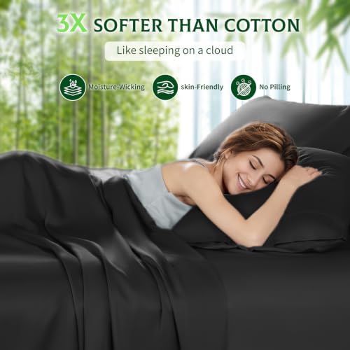 SONORO KATE 100% Viscose Derived from Bamboo_Sheets, Extra Deep Pocket,4PC