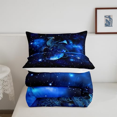 Feelyou Galaxy Dragon Bedding Set Full Size for Boys Children Teens