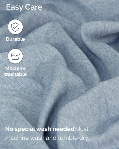 CGK Linens 2 Pack Extra Deep King Fitted Sheets - Heathered Blue