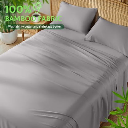 SONORO KATE 100% Viscose Derived from Bamboo_Sheets, Extra Deep Pocket,4PC