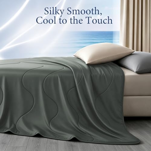 Cooling Comforter for Hot Sleepers, Twin 68x90, Dark Gray