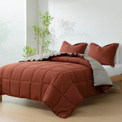 HIG 3pc BRIC Queen Size Bedding Comforter Set Duvet Insert Blanket