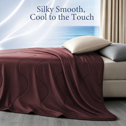 Cooling Comforter for Hot Sleepers, Queen 90x90, Purple Red
