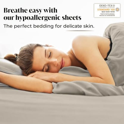 |Queen Size Sheet Set | Organically Grown | Ultra Soft & Cooling |100% Viscose | 17" Deep Pocket [Cocoa]