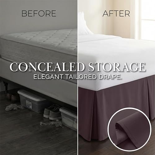 Queen Bed Skirt 14 Inch Drop Easy Care Soft Wrinkle & Fade Resistant Purple