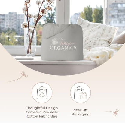 Whisper Organics 100% Cotton Organic Quilted Mattress Pad Protector