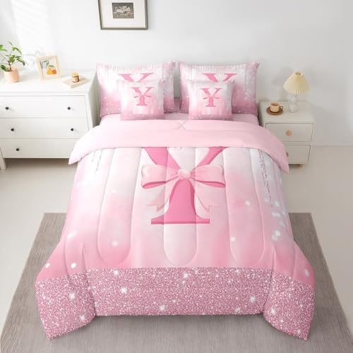 Feelyou Boys Girls Pink Bowknot Bed in A Bag Queen Size
