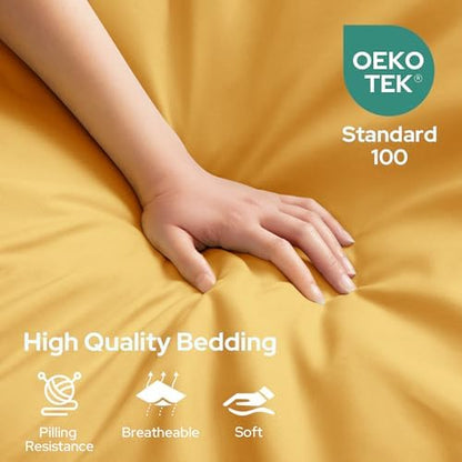 HOMEIDEAS Queen Size Bed Sheets - 6 Piece Set (Gold) - Extra Soft Brushed Microfiber 1800 Bedding Sheets, Deep Pocket, Wrinkle & Fade Free