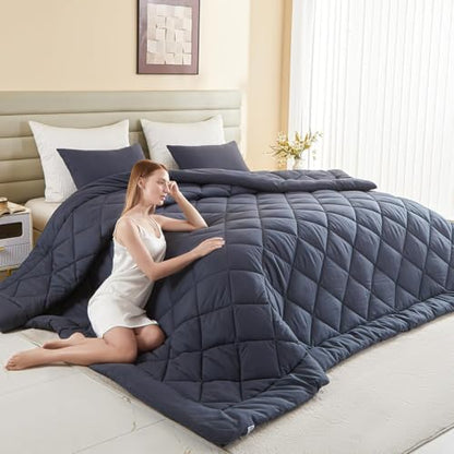 MIOTO 128x120 Oversized King Comforter, Extra Large King Size Comforter Oversized, All Season Soft Lightweight Quilt Down Alternative Duvet Insert with 8 Corner Tabs, Grey