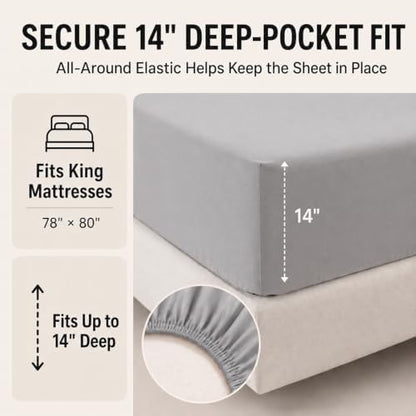 CozyLux Oversized King Comforter Set French Grey - 7 Pieces Bed in a Bag